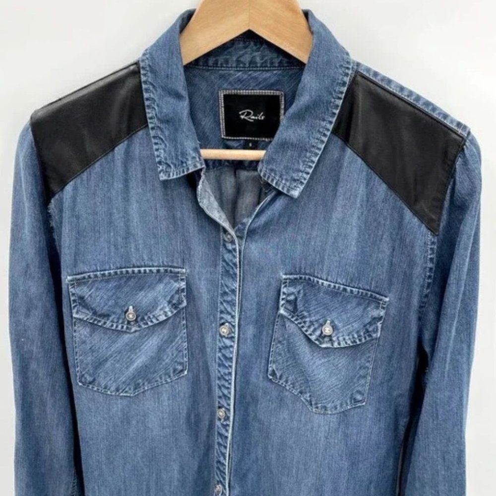 Rails | Ashlyn Tencel Chambray Button Down With F… - image 6